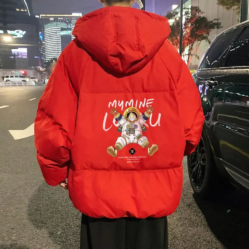 One Piece Luffy Hooded Down Jacket
