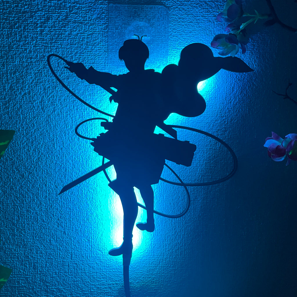 Attack on Titan Levi Ackerman Silhouette Wall Lamp - KUUMIKO