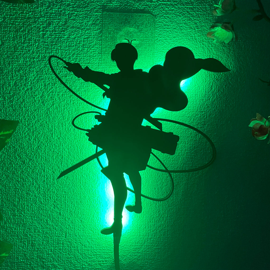 Attack on Titan Levi Ackerman Silhouette Wall Lamp - KUUMIKO