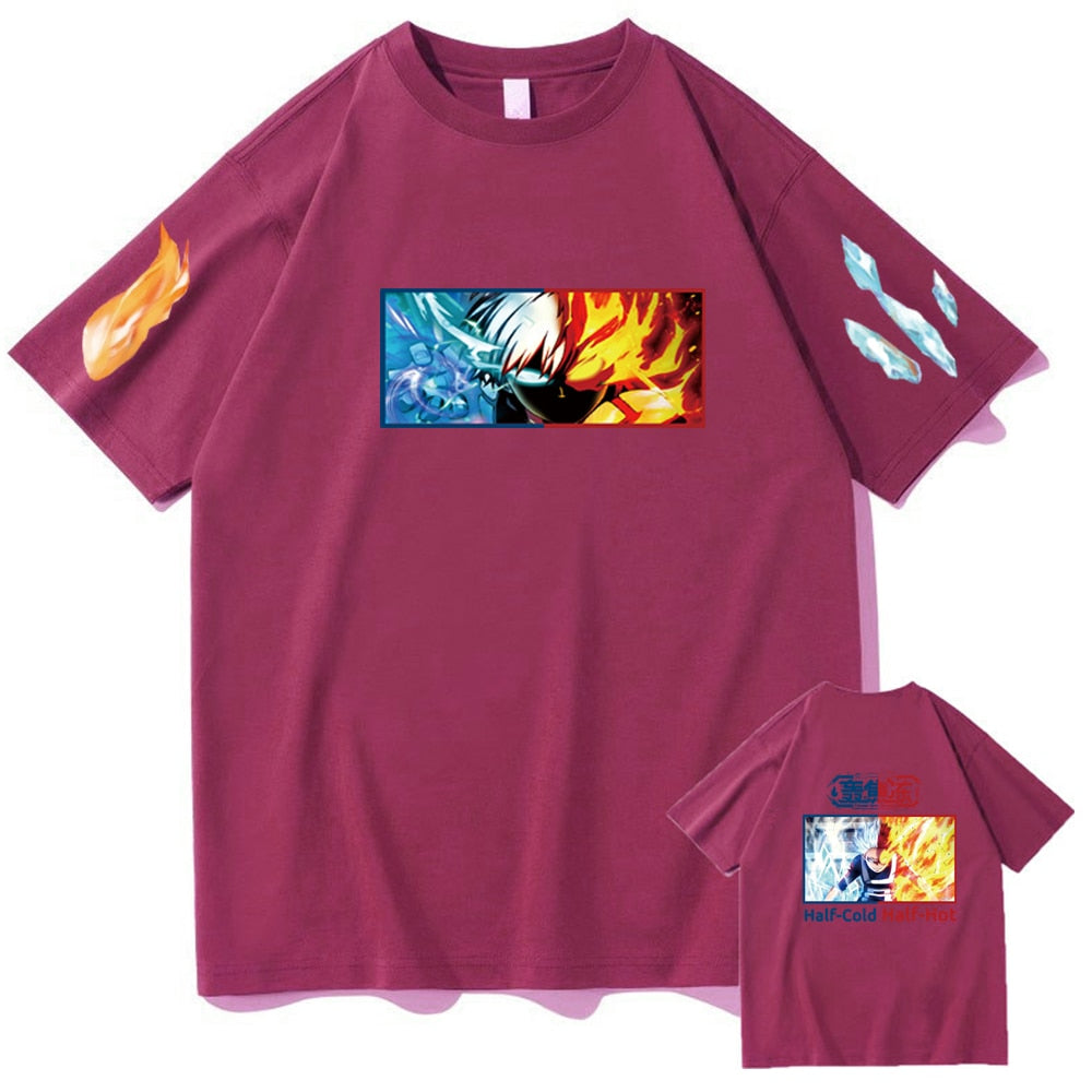 My Hero Academia Shoto Todoroki Ice and Fire T-Shirt - KUUMIKO