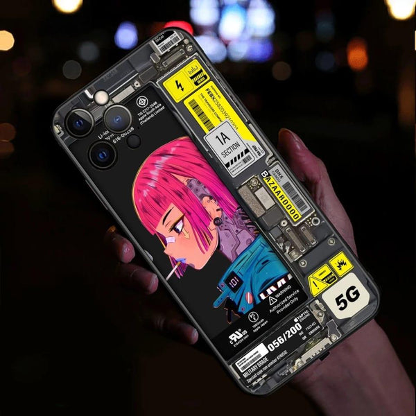 Anime Girl Cyberpunk LED iPhone Case - KUUMIKO