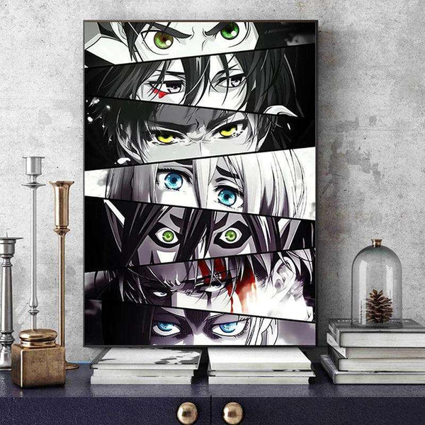 Attack on Titan Characters Eyes Canvas Poster - KUUMIKO